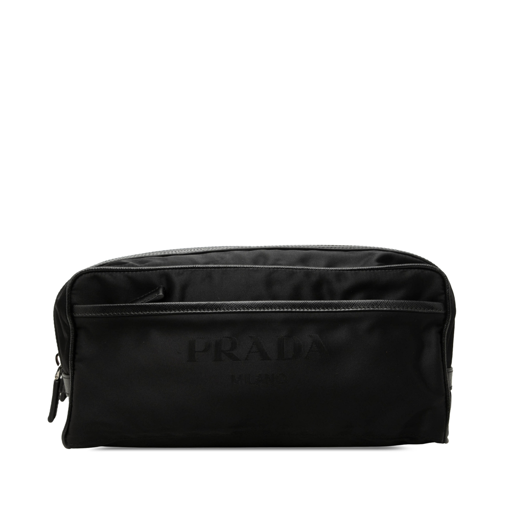 Pre-Loved Prada Saffiano Trimmed Re Nylon Travel Pouch